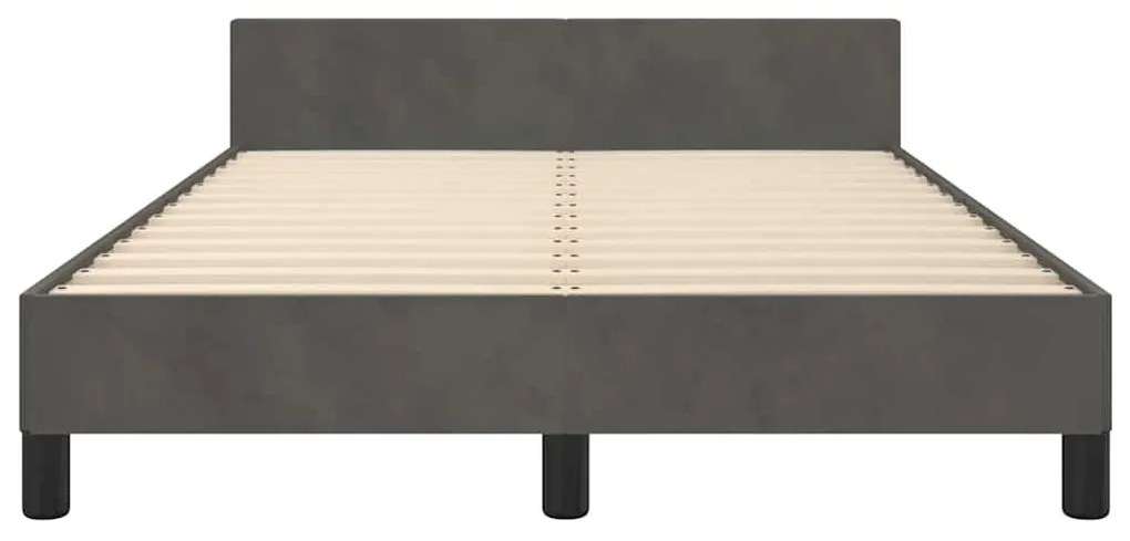 Estrutura de cama sem colchão 120x190 cm Veludo cinza escuro