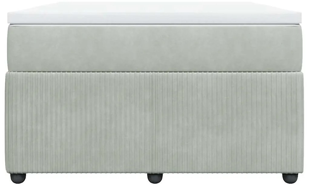 Cama boxspring c/ colchão 120x200 cm veludo cinzento-claro