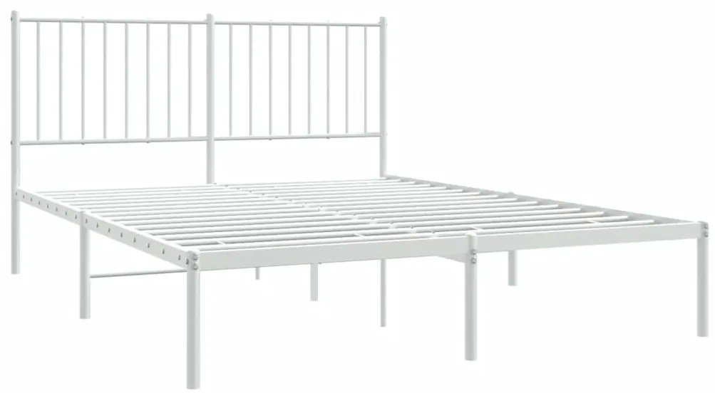 Estrutura de cama com cabeceira 140x190 cm metal branco