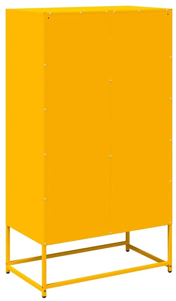 Aparador alto 68x39x123 cm aço amarelo mostarda