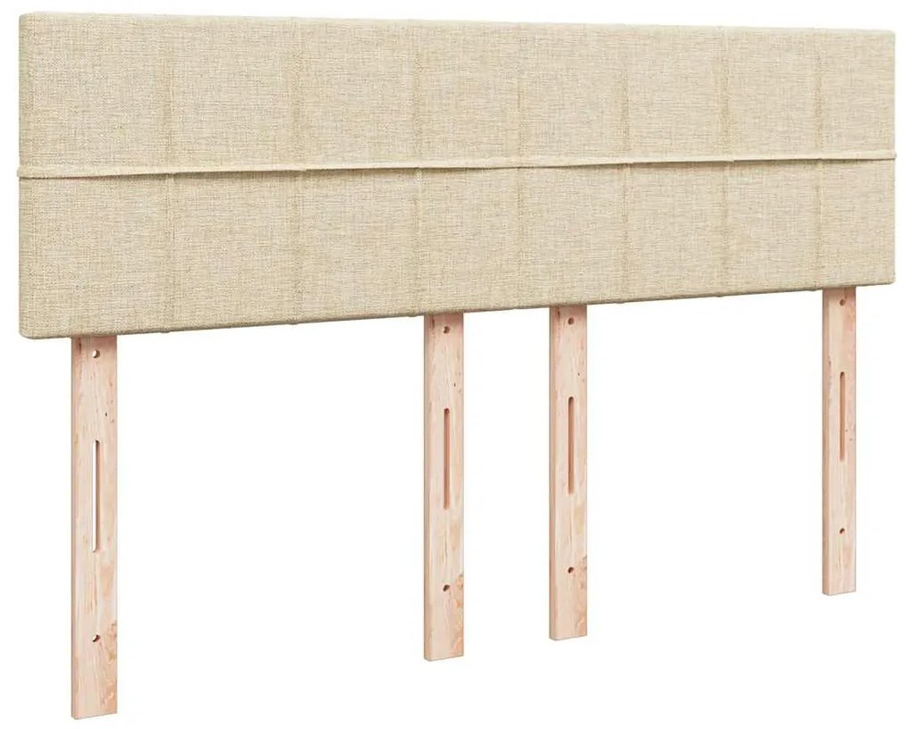 Cama com molas/colchão 160x200 cm tecido cor creme