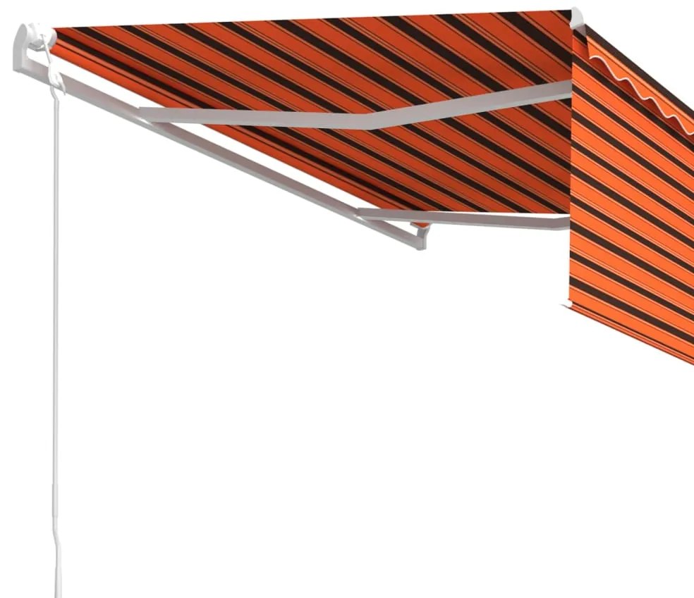 Toldo retrátil automático com estore 4x3 m laranja e castanho