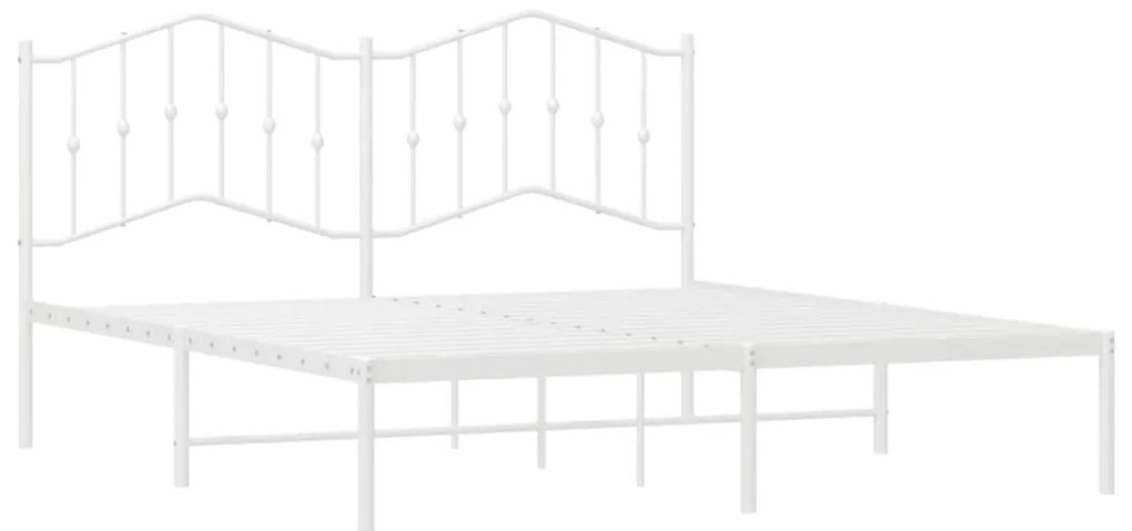 Estrutura de cama com cabeceira 160x200 cm metal branco