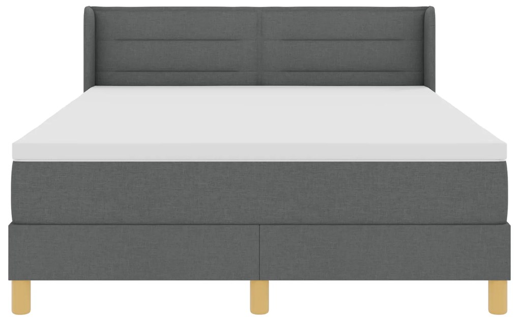Cama Box Spring vidaXL com Colchão Cinza Escuro 160x200 cm Tecido