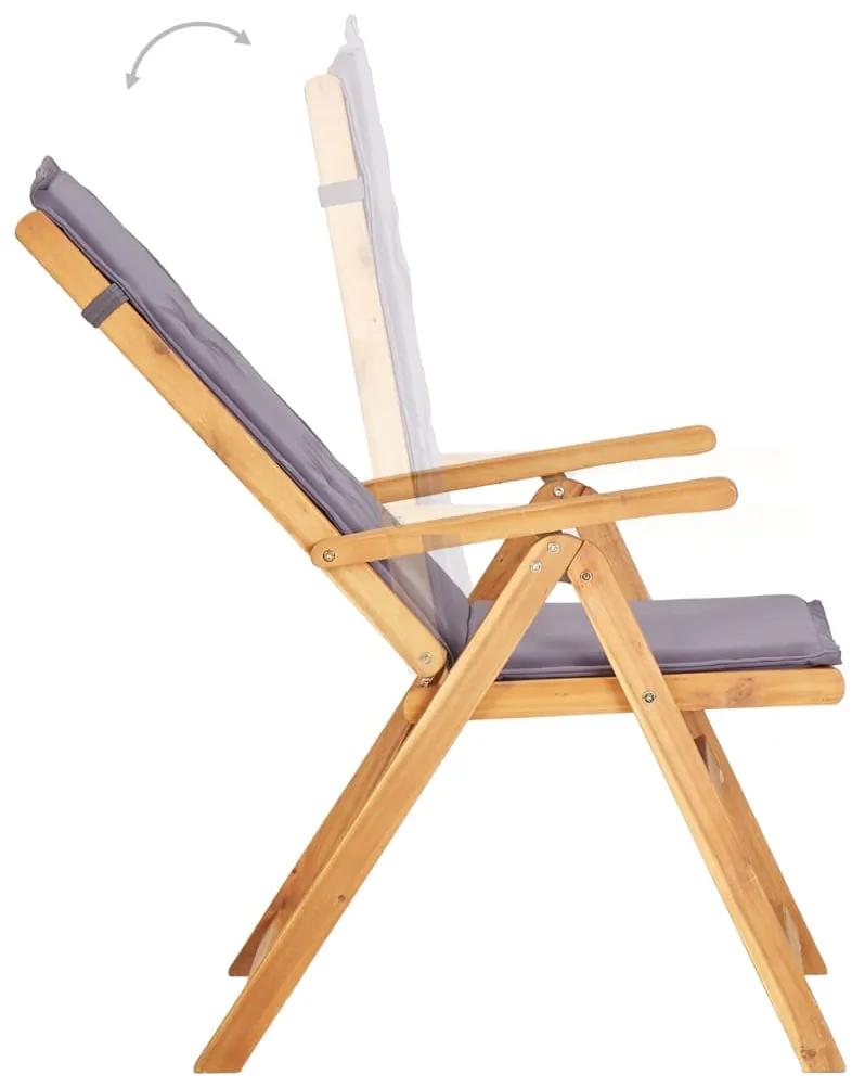 Cadeiras jardim reclináveis 2pcs madeira acácia maciça castanho