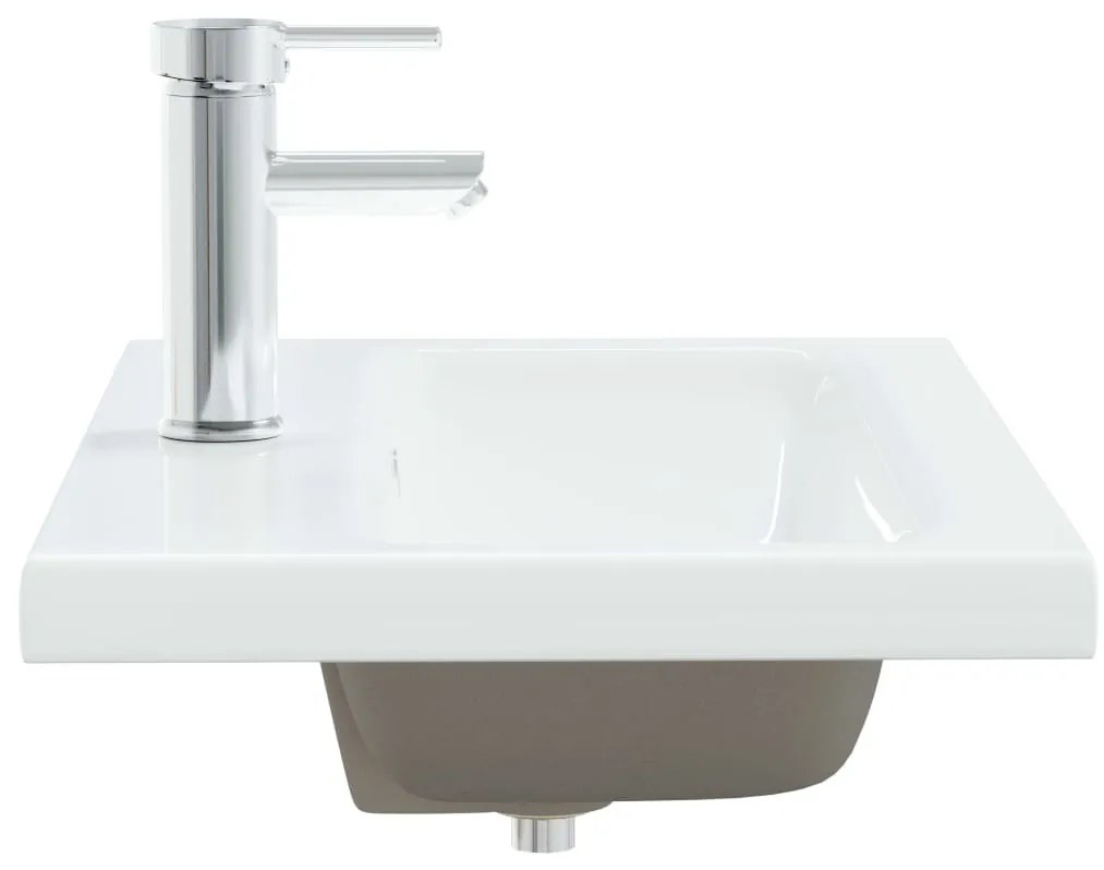 Lavatório embutido c/ torneira 61x39x18 cm cerâmica branco