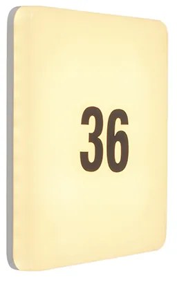 Candeeiro de parede quadrado moderno com LED incluído e folha de autocolantes com números - Plater