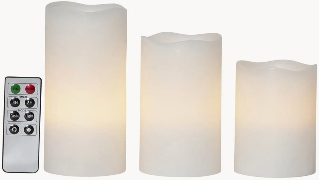 Velas LED com temporizador e controlo remoto May, conjunto de 3