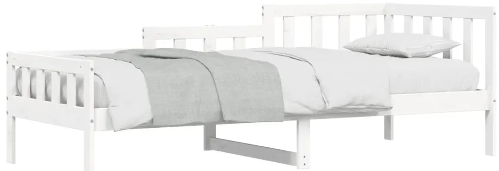 Sofá-cama sem colchão 80x200 cm madeira de pinho maciça branco