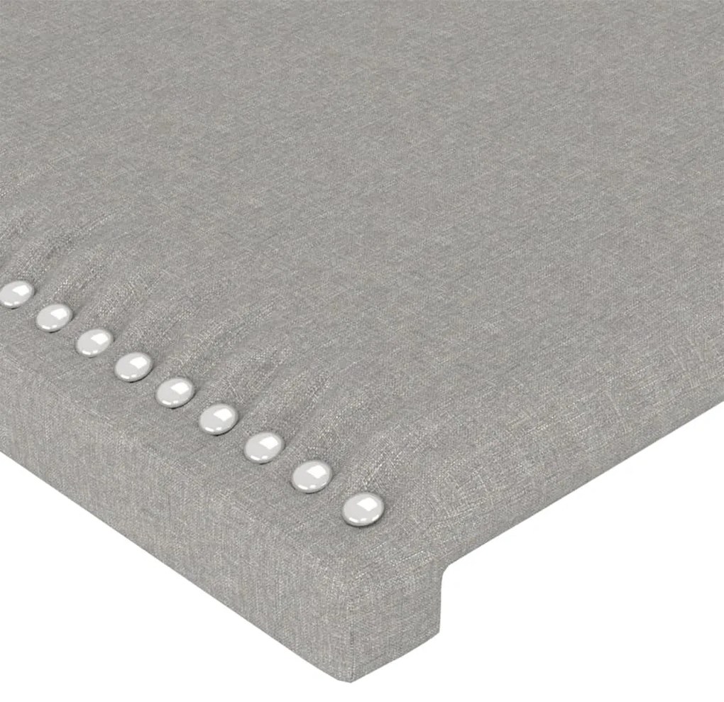 Cabeceira cama c/ abas tecido 147x16x118/128 cm cinzento-claro