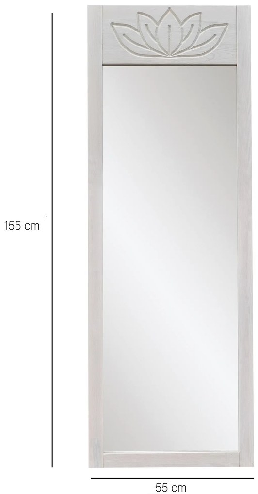 Espelho Cheval Lotus – Branco – 55x155x2 cm