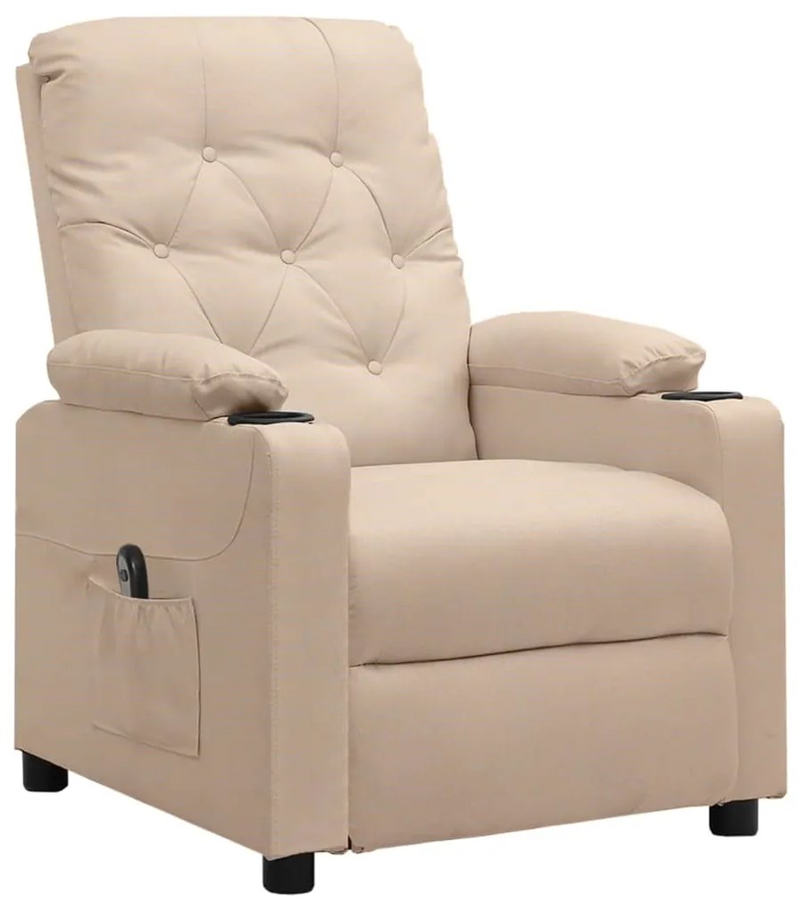 Poltrona reclinável elétrica tecido cor creme