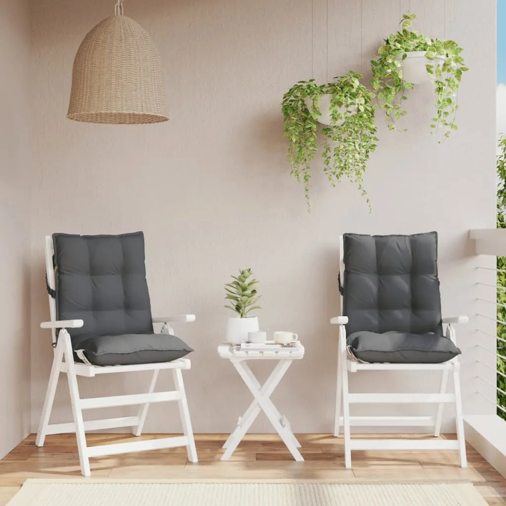 Almofadões cadeira encosto baixo jardim 2 pcs oxford antracite