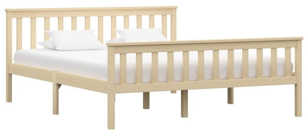 vidaXL Estrutura de cama em pinho maciço 160x200 cm cor natural