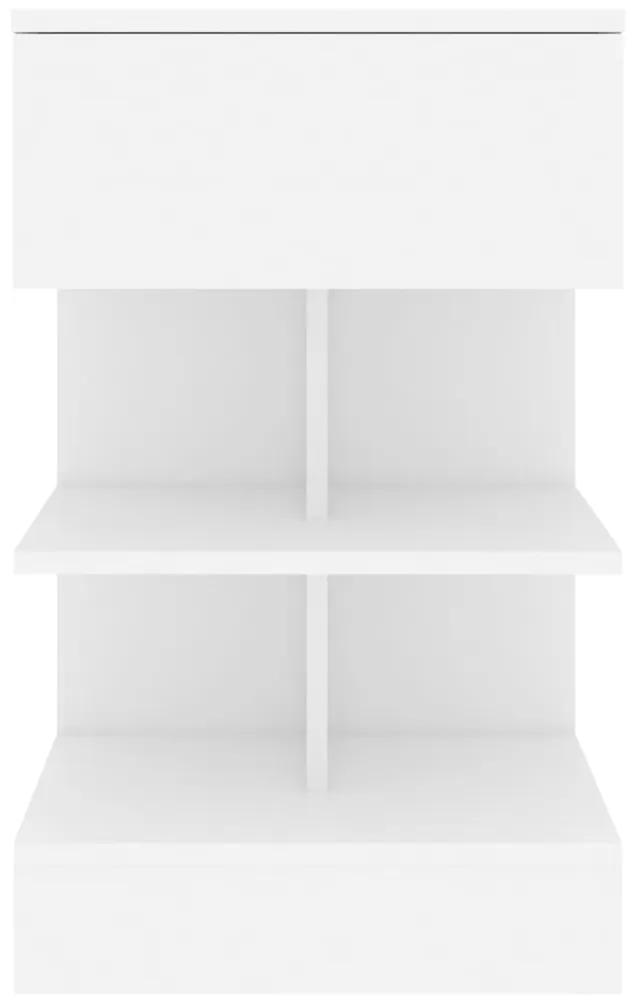 Mesa de cabeceira 40x35x65 cm contraplacado branco