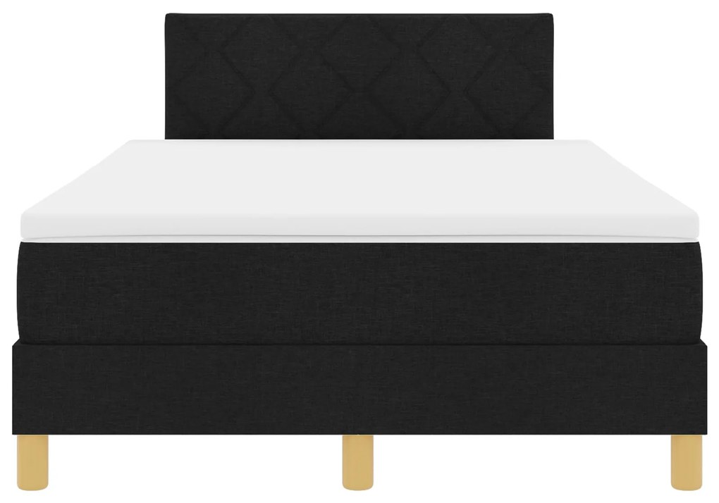 Cama Box com Colchão Preta 120x200 cm Tecido