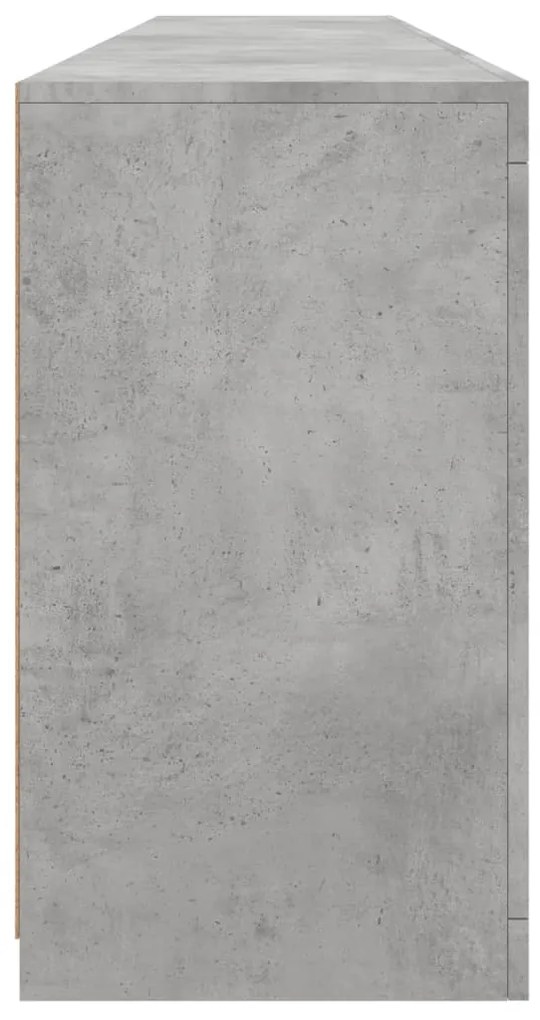 Aparador com luzes LED 202x37x67 cm cinzento cimento
