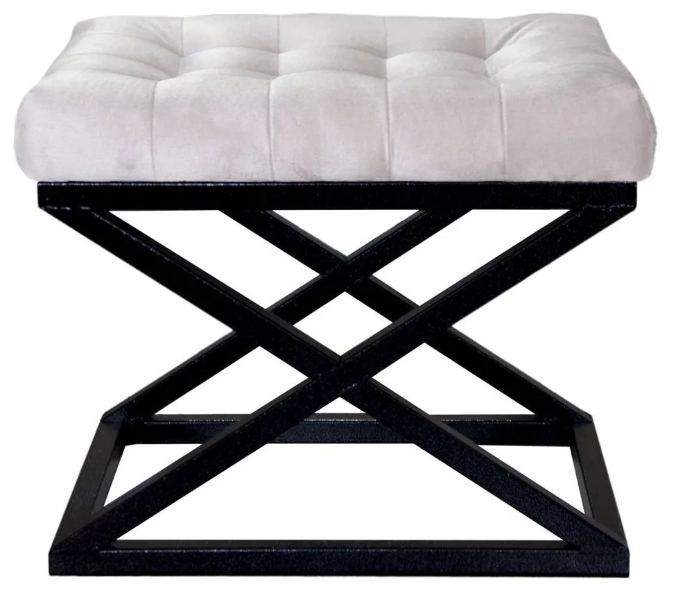 Pouffe Capraz – Preto e Branco – 50x42x40 cm