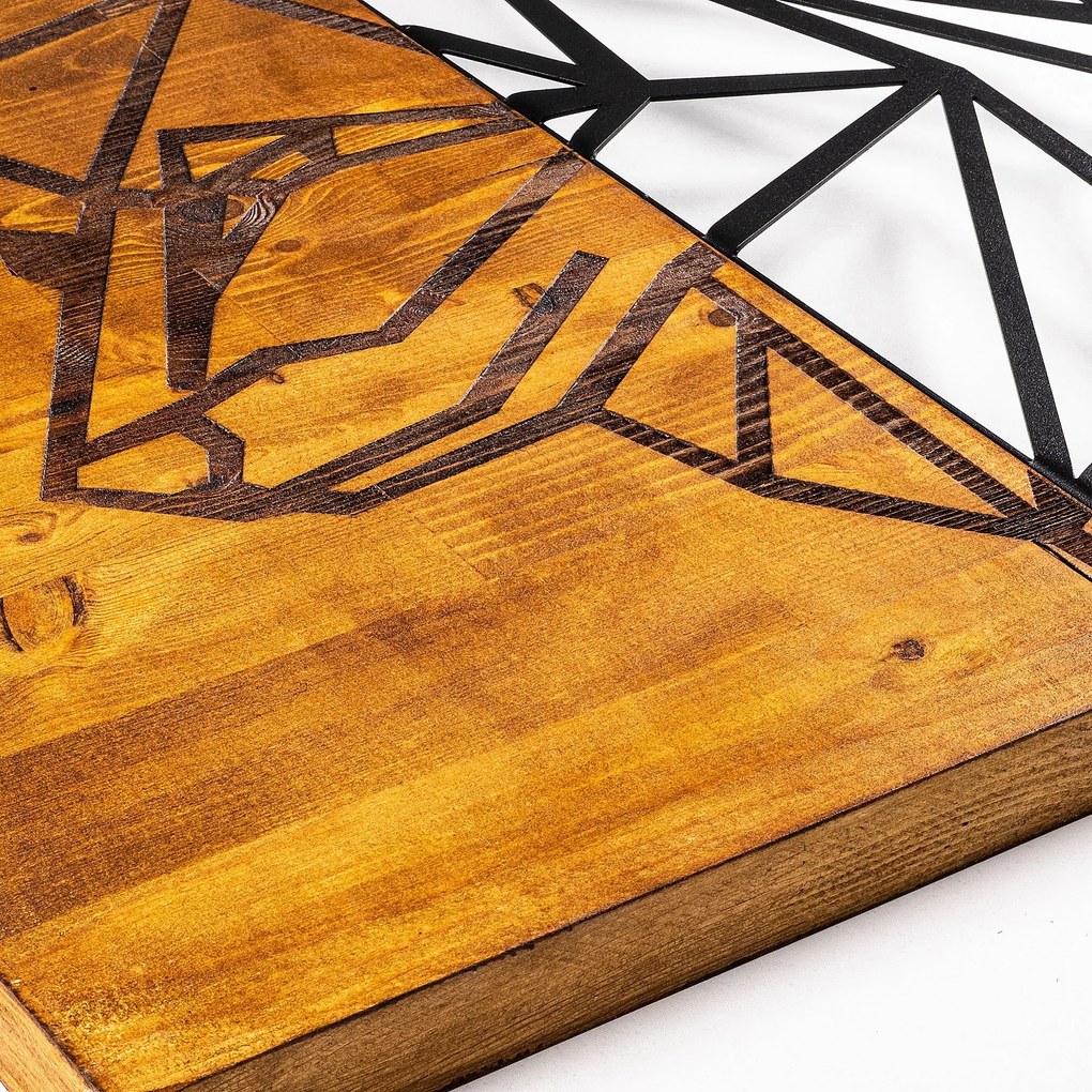 Acessório Decorativo de Parede Kurt – Nogueira e Preto – 50 x 58 cm