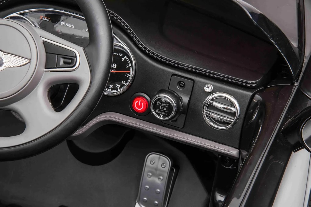 Carro elétrico para crianças até aos 5 anos Bentley Mulsanne 12V, pneus de borracha EVA, controlo remoto Preto