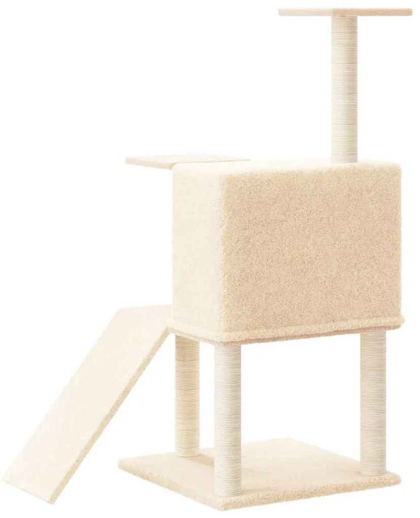 Árvore p/ gatos c/ postes arranhadores sisal 109 cm cor creme