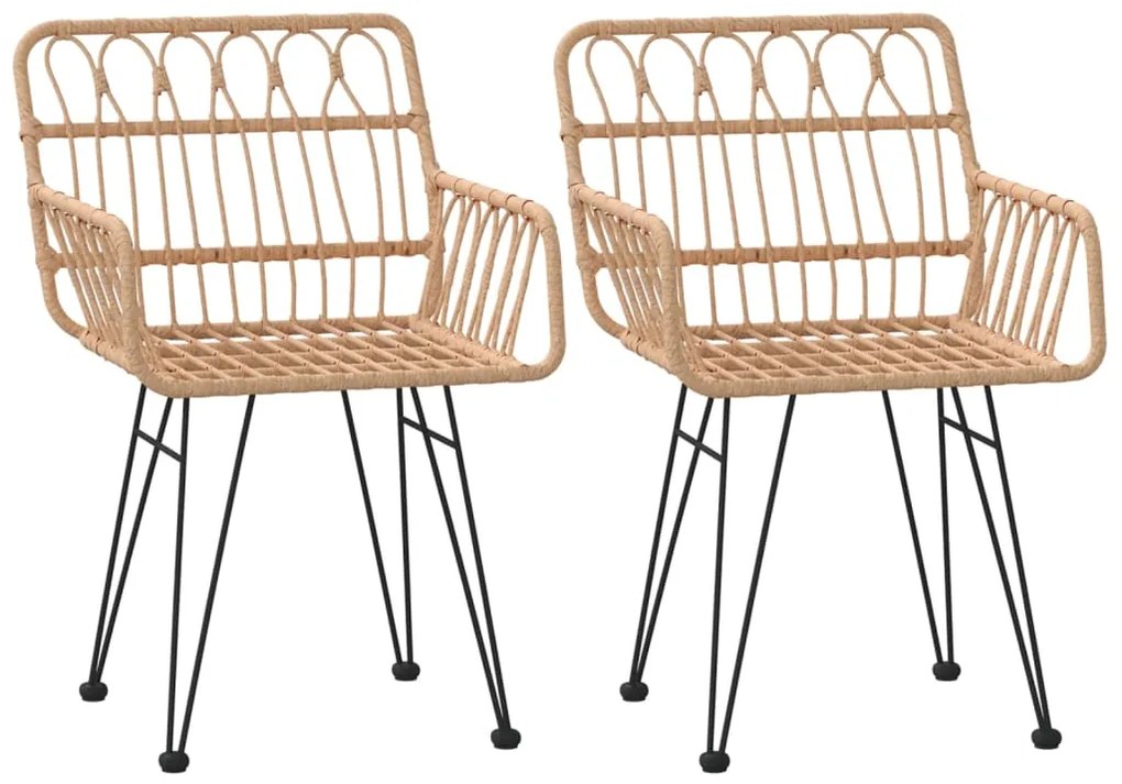 3 pcs conjunto de jantar para jardim vime PE