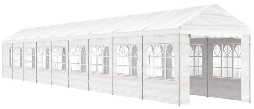 Gazebo com telhado 20,07x2,28x2,69 m polietileno branco