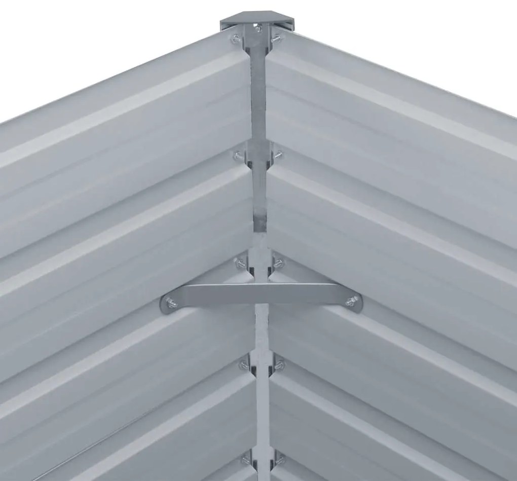Canteiro jardim elevado 160x80x45cm aço galvanizado antracite