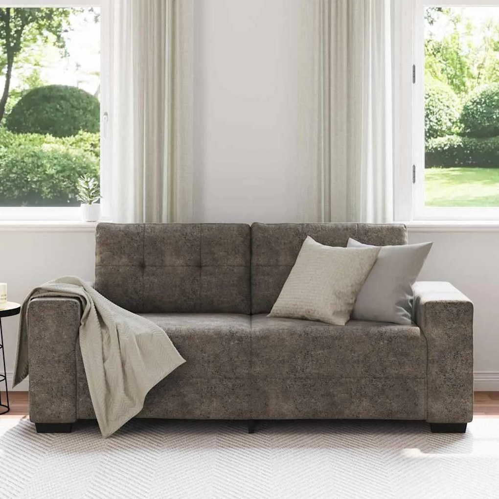 Sofá Loveseat vidaXL Cinza Escuro 140 cm em Couro Sintético