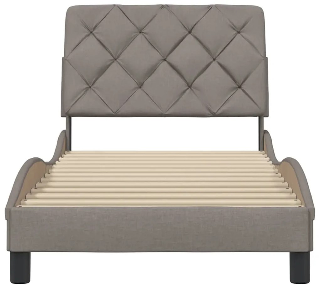 Estrutura de cama sem colchão 90x190 cm tecido cinzento