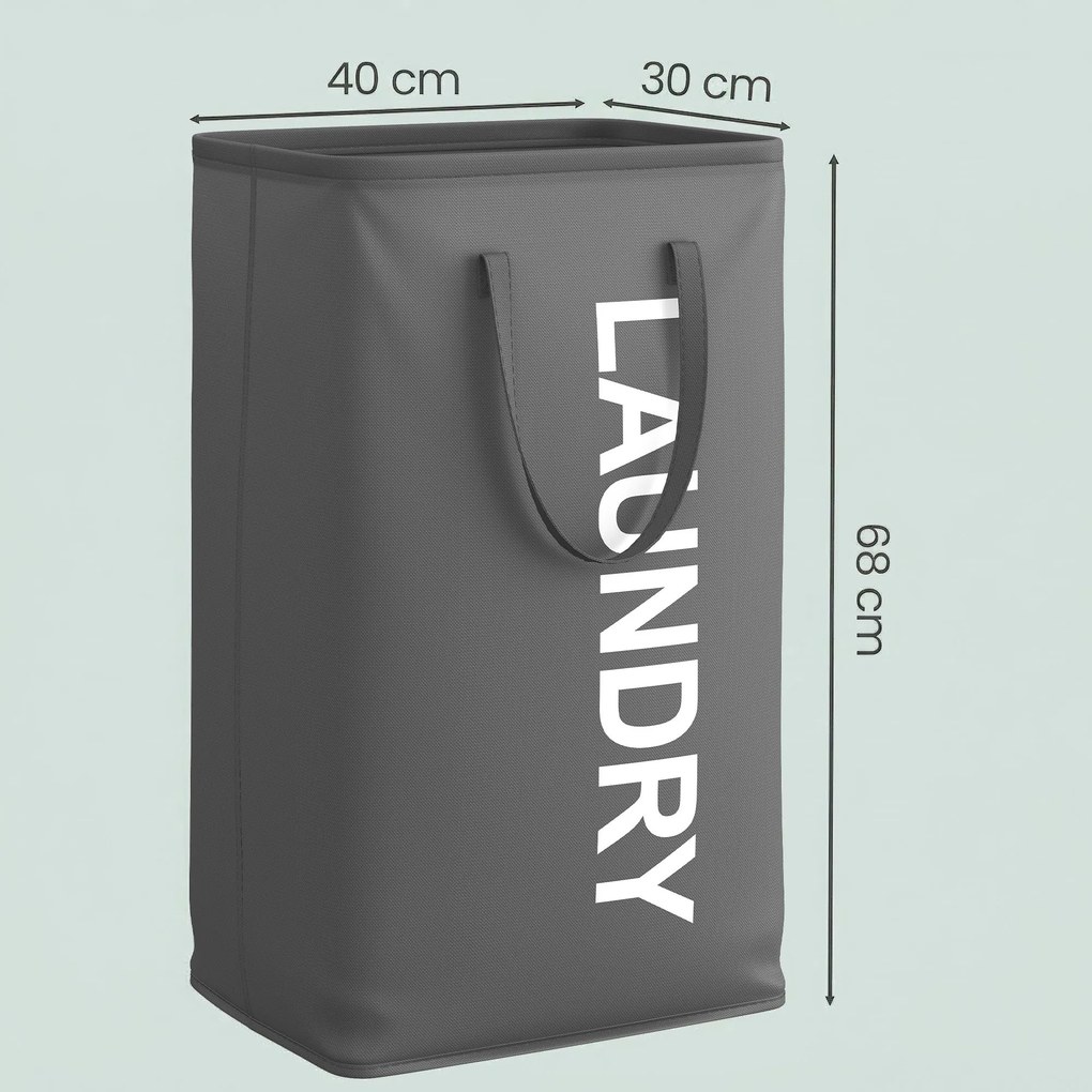 Cesto de roupa suja dobrável, 80 L 40 x 30 x 68 cm Preto