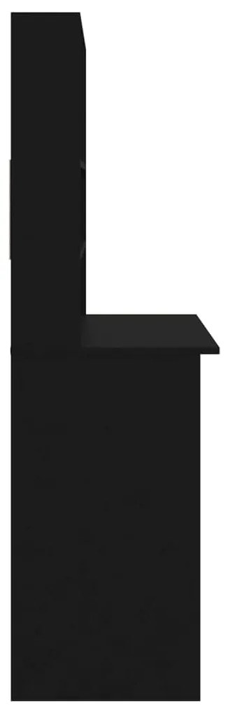 Secretária c/ prateleiras 102x45x148 cm derivados madeira preto