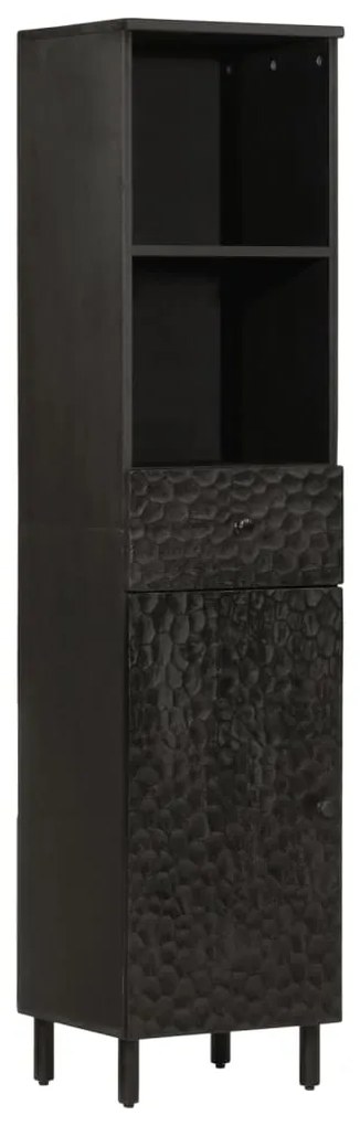 vidaXL Armário de casa de banho 38x33x160 cm mangueira maciça preto