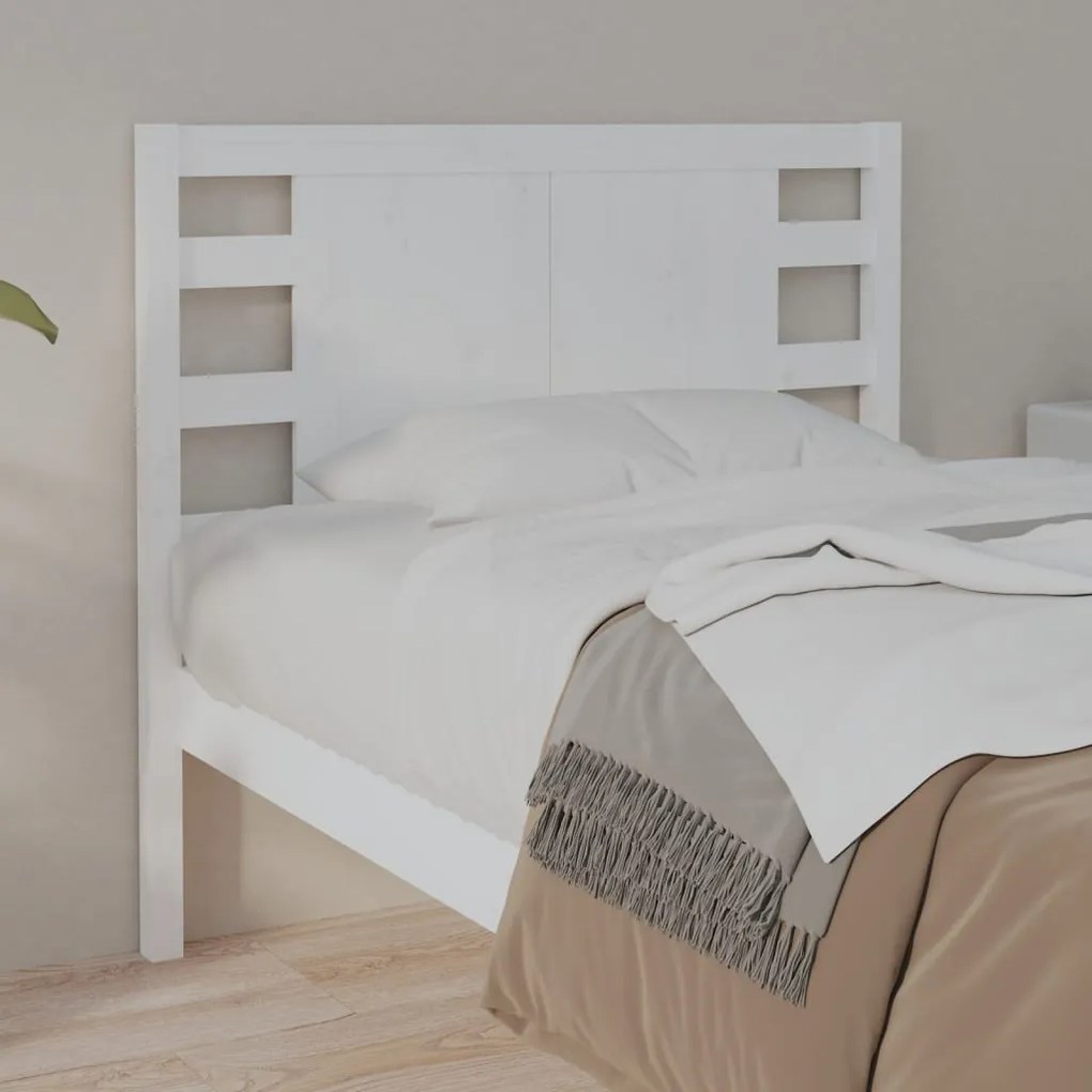 Cabeceira de cama 96x4x100 cm pinho maciço branco