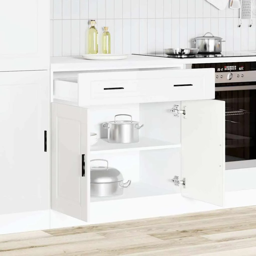 Armário base de cozinha Porto derivados de madeira branco