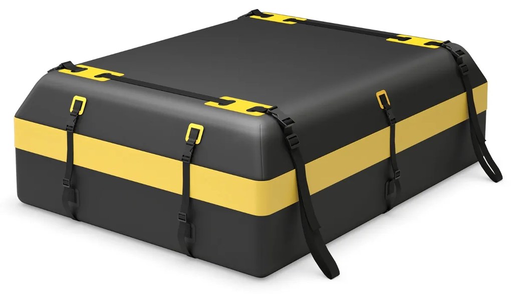 Mala 600L de carga para tejadilho do carro Saco de carga para tejadilho do carro à prova de água Saco de bagagem para carro com 10 correias Amarelo e