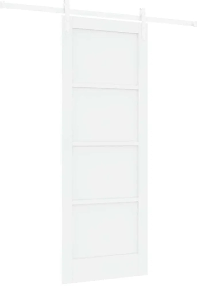 Porta Deslizante vidaXL com Conjunto de Ferragens Branca 78x202 cm Mad