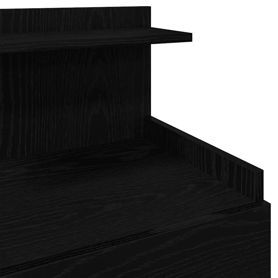 Mesa de cabeceira com 2 gavetas preta 40x36,5x62 cm