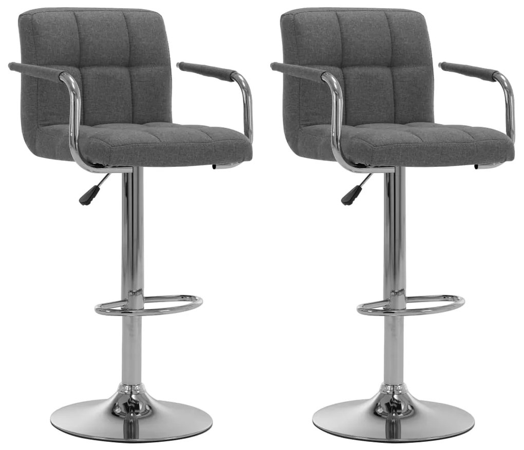 vidaXL Cadeiras de bar 2 pcs tecido cinzento-claro