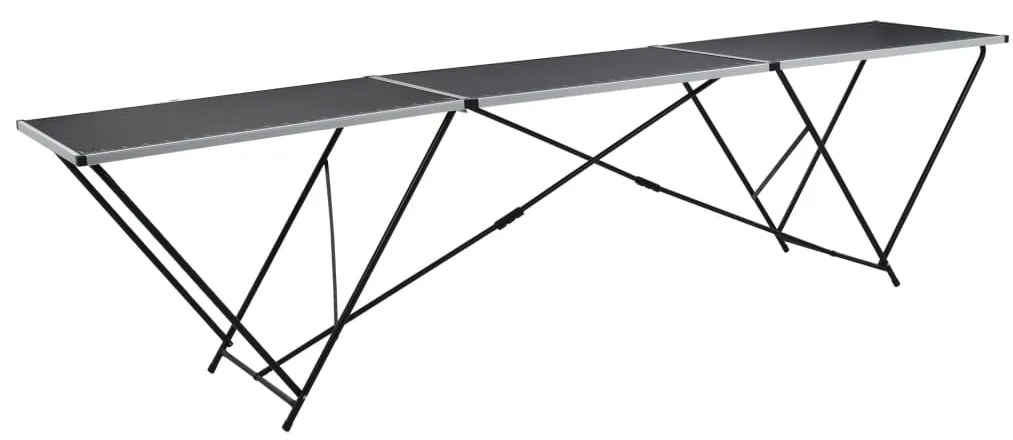 vidaXL Mesa/bancada de trabalho dobrável MDF e alumínio 300x60x78 cm