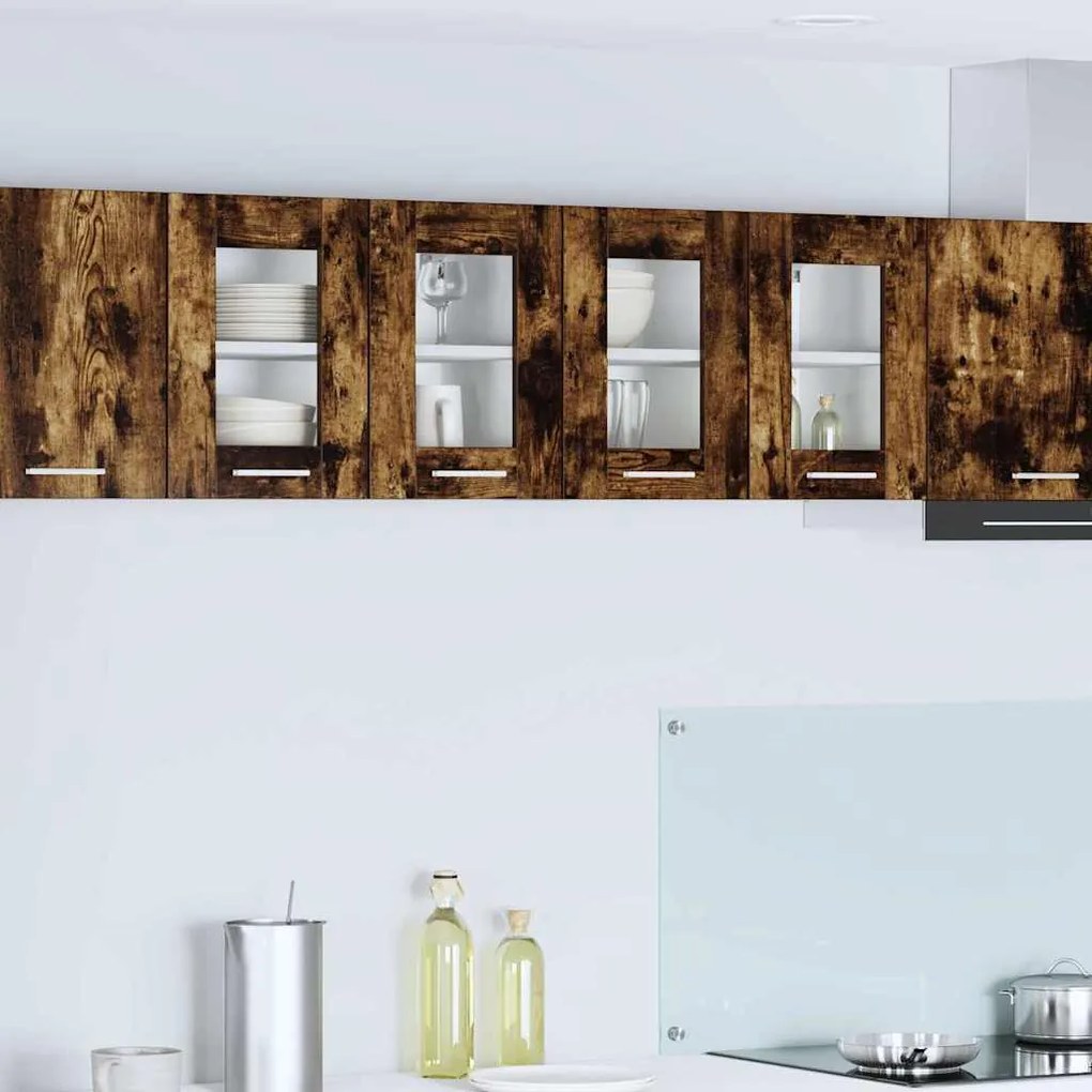 vidaXL Armário suspenso 2 pcs Carvalho Defumado 60 x 31 x 40 cm