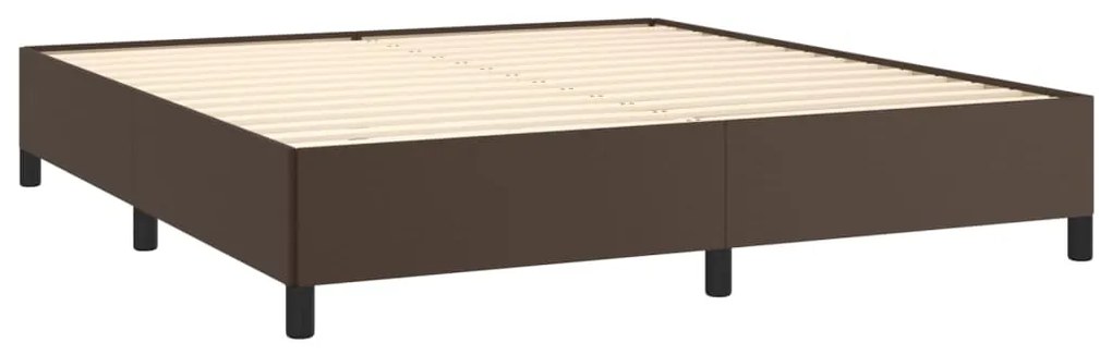 Estrutura de cama 160x200cm couro artificial castanho