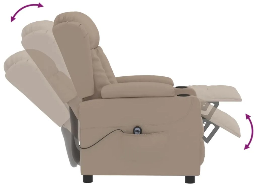 Poltrona reclinável elétrica couro artificial cor cappuccino