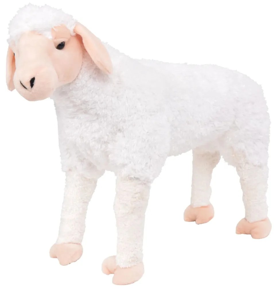 91341 vidaXL Brinquedo de montar ovelha peluche branco XXL