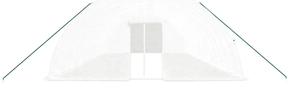 Estufa com estrutura de aço 84 m² 14x6x2,85 m branco