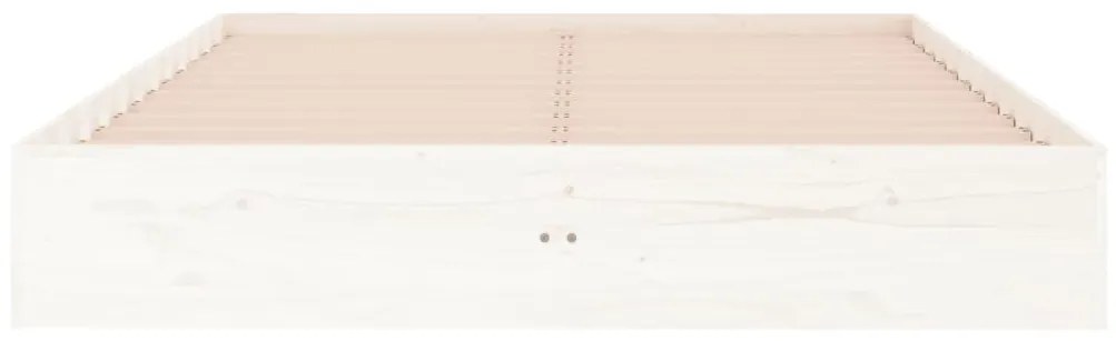 Estrutura de cama casal 135x190 cm madeira maciça branco
