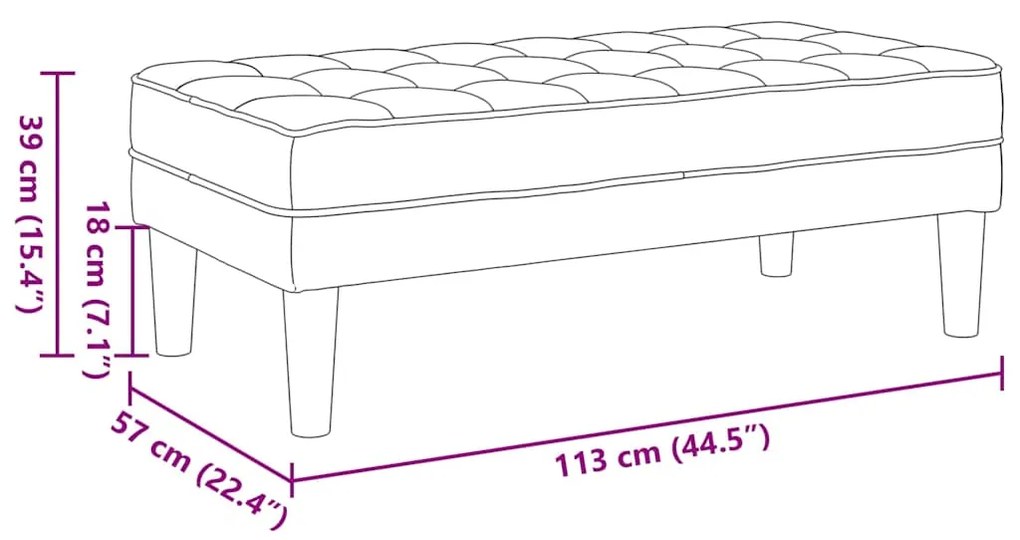 Banco vidaXL Linho 113x57x39 cm