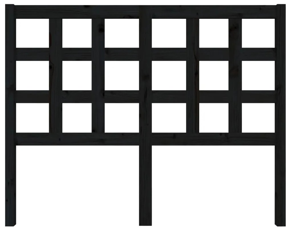 Cabeceira de cama 125,5x4x100 cm pinho maciço preto