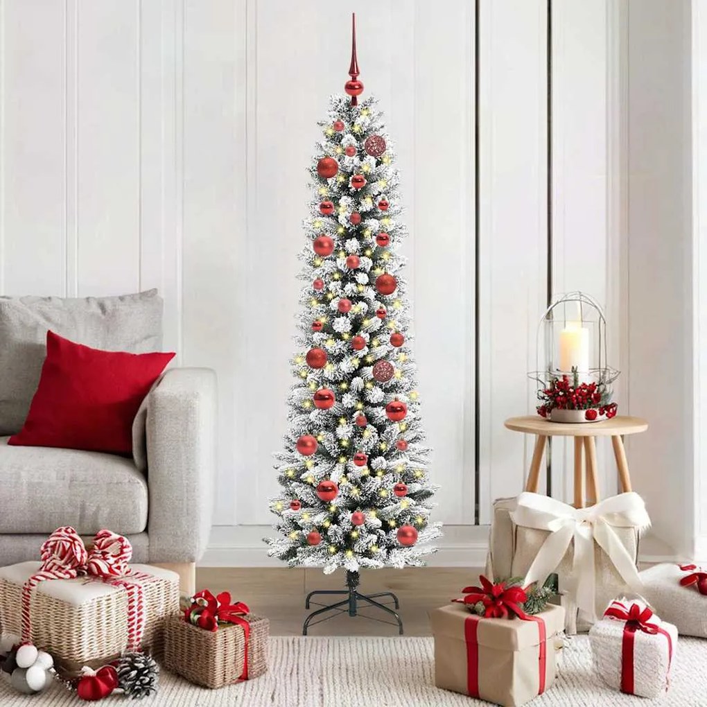 vidaXL Árvore de Natal Artificial com 150 LEDs Verde e branco 150 cm