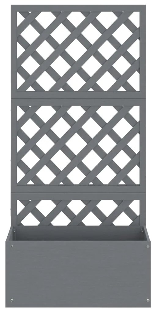 Vasos/floreiras com treliça WPC 2 pcs 65x33x135 cm cinzento